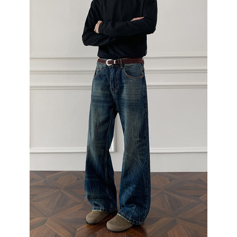 Herren Weite Denim-Jeans Drune
