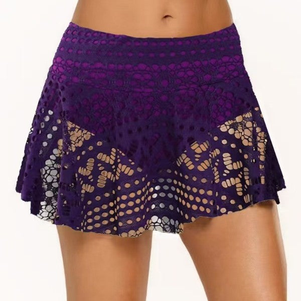 Damen Sportlicher Freizeitrock mit durchbrochenem Design Drune