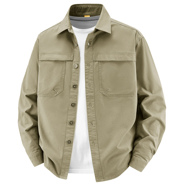 Herren Overshirt aus Baumwoll‑Twill mit zwei Brustklappen und relaxed Fit Drune
