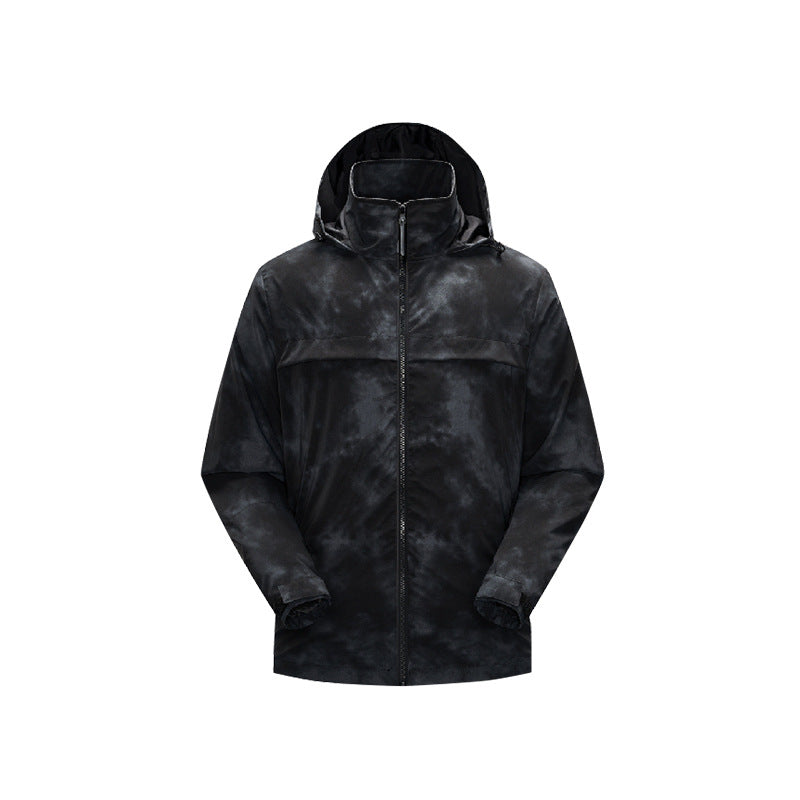 Herren Leichte wasserfeste Outdoorjacke mit verstellbarer Kapuze, getapten Nähten und Frontreißverschluss Drune