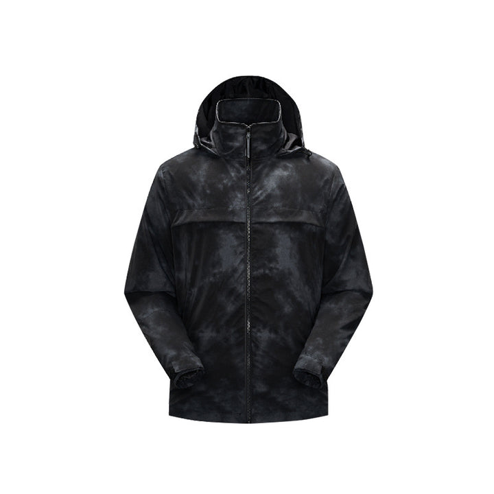 Herren Leichte wasserfeste Outdoorjacke mit verstellbarer Kapuze, getapten Nähten und Frontreißverschluss Drune