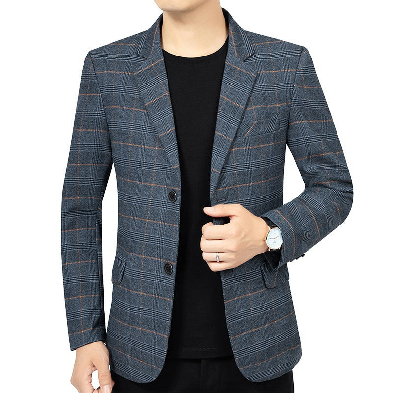 Herren Kariertes Slim-Fit Sakko Drune