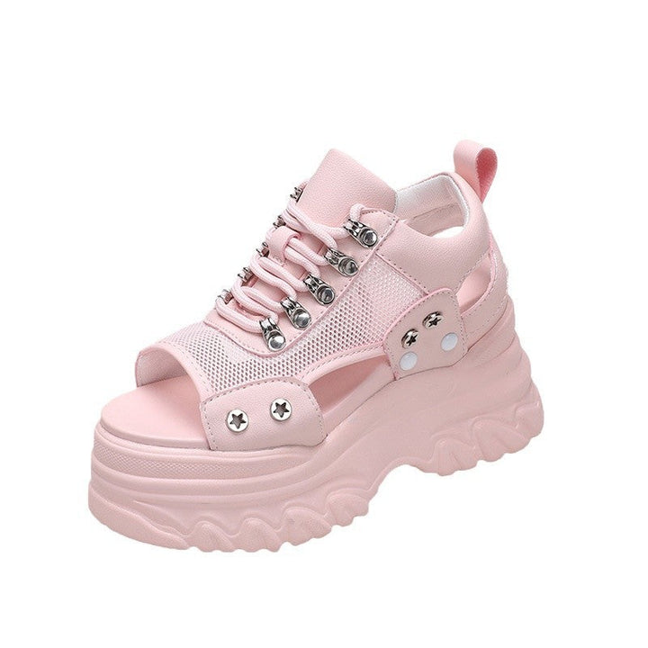 Damen Chunky Sandalen mit atmungsaktiver Mesh-Oberfläche und rutschfester Sohle Drune