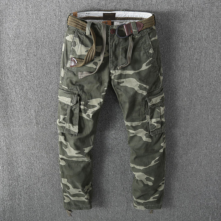 Herren Cargohose mit mehreren Taschen, verstellbaren Beinabschlüssen und Gürtel Drune