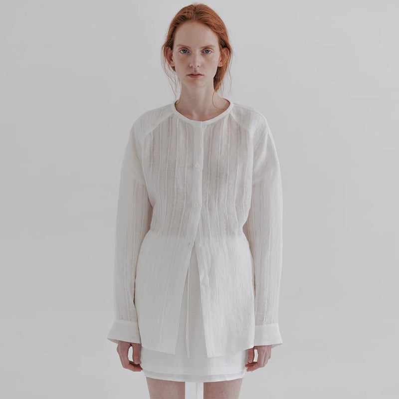 Damen lässige Longshirts mit feiner Struktur Drune