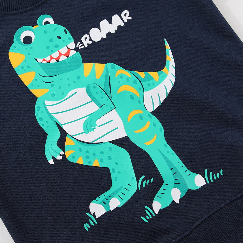 Jungen Sweatshirt mit lustigem Dinosaurier-Motiv Drune