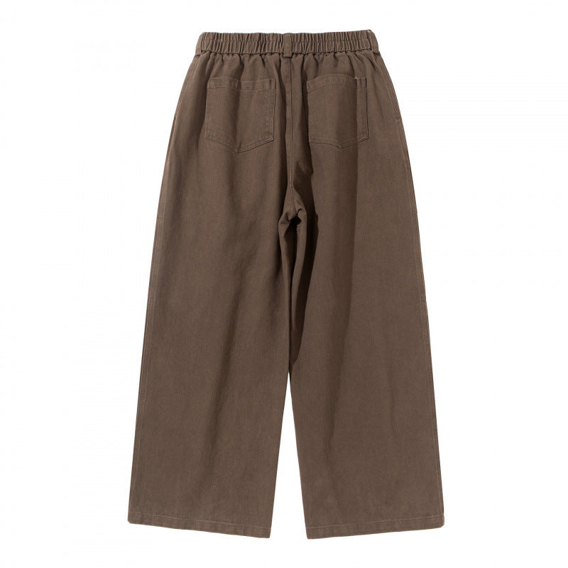Damen Weite High‑Waist Plissierte Culotte‑Hose mit Kordelzug und Teilungsnähten Drune