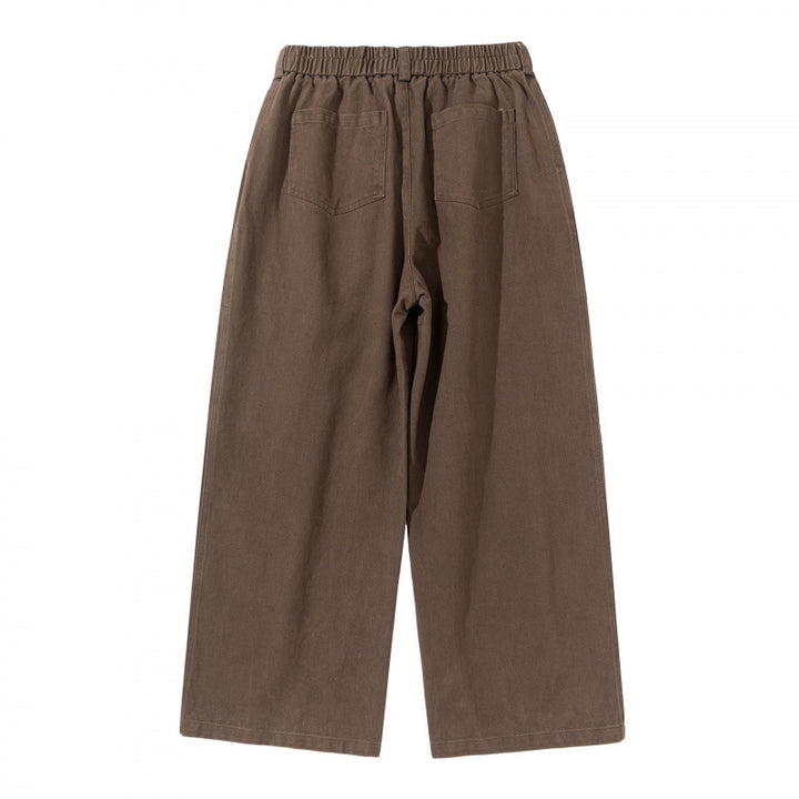 Damen Weite High‑Waist Plissierte Culotte‑Hose mit Kordelzug und Teilungsnähten Drune