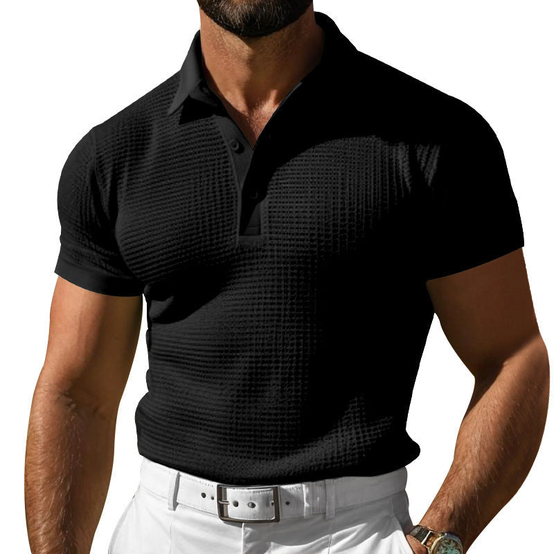 Herren nan strukturiertes Piqué-Poloshirt aus Baumwollmischung mit verstärktem Polokragen Drune