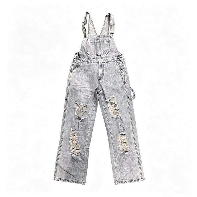 Herren Lässige Ripped Latzhose Drune