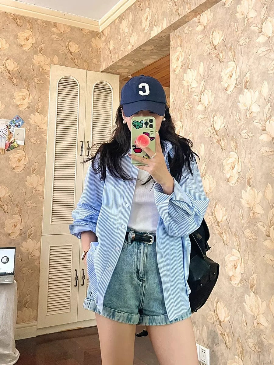 Damen Oversized Hemdbluse Drune