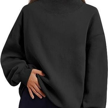 Damen Oversized Sweatshirt mit hochgeschlossenem Kragen und lässigem Schnitt Drune