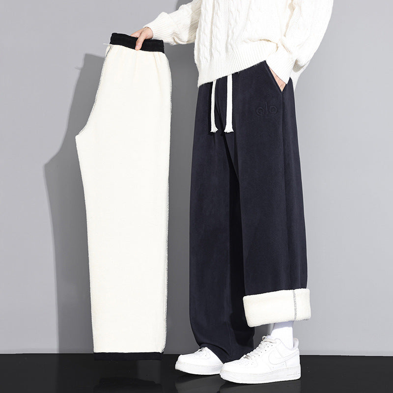 Damen Flauschige Relaxed Fit Freizeithose