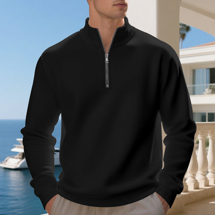 Herren sportlicher Pullover mit halbem Reißverschluss und atmungsaktiver Struktur Drune