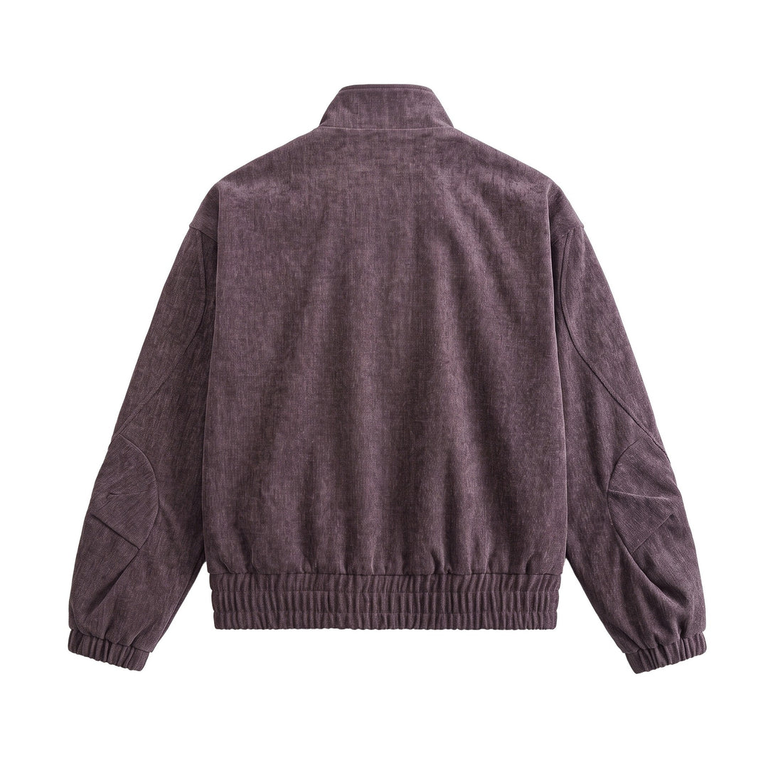 Unisex Boxy‑Bomberjacke aus strukturiertem Denim‑Optik mit hohem Stehkragen Drune