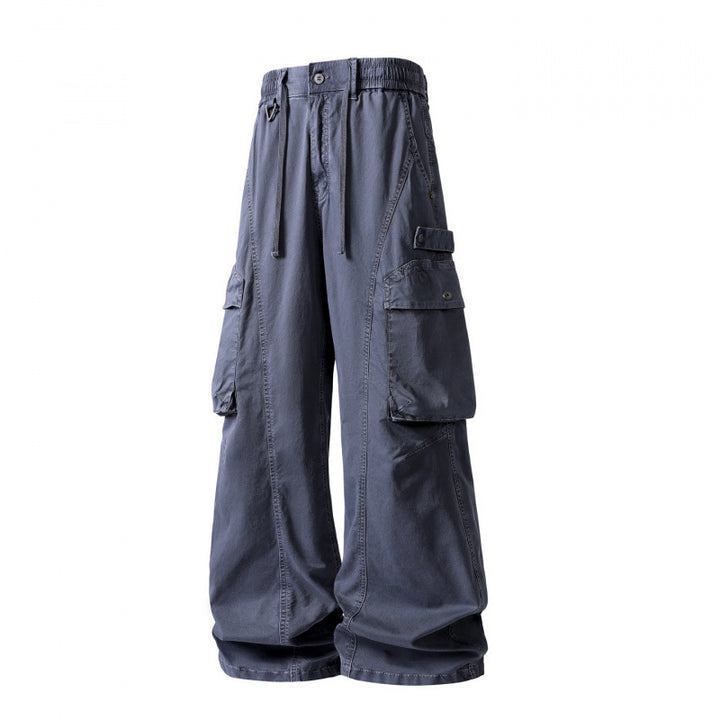 Herren weite Cargo-Hose im Baggy‑Schnitt mit Utility‑Taschen und Kordelbund Drune
