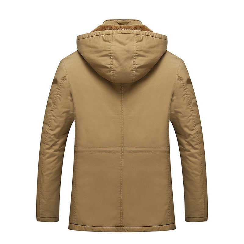 Herren Utility-Parka mit wärmender Teddyfleece-Innenlage, Kapuze und Multifunktions-Taschen Drune