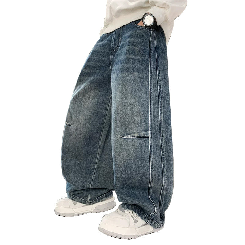 Unisex weite Denim-Hose im angesagten Streetwear-Stil Drune
