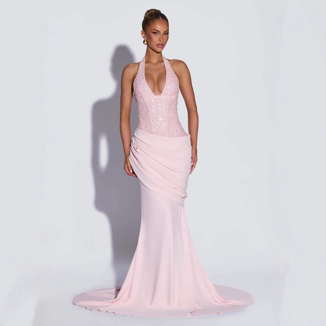 Damen Glänzendes Abendkleid mit figurbetontem Schnitt und schimmernden Pailletten Drune