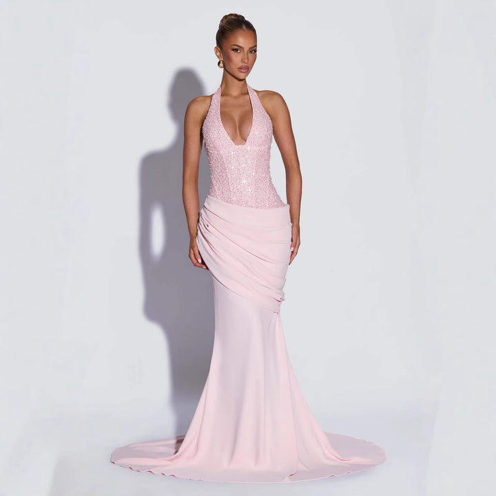 Damen Glänzendes Abendkleid mit figurbetontem Schnitt und schimmernden Pailletten Drune