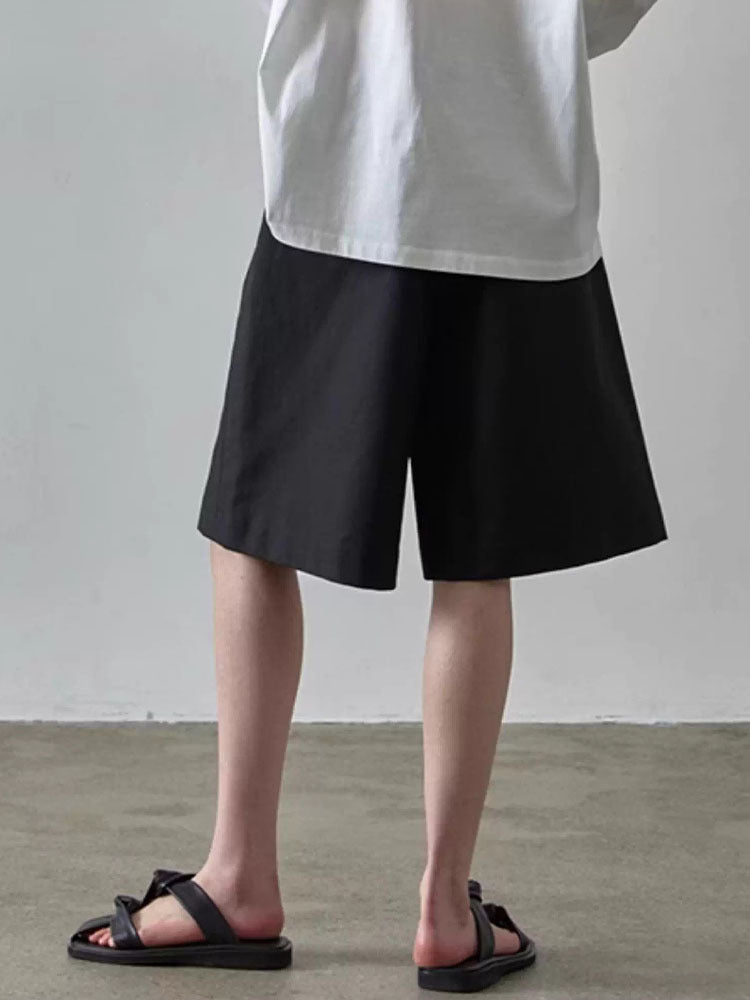 Damen weite Shorts mit Bundfalten und seitlichen Eingrifftaschen Drune