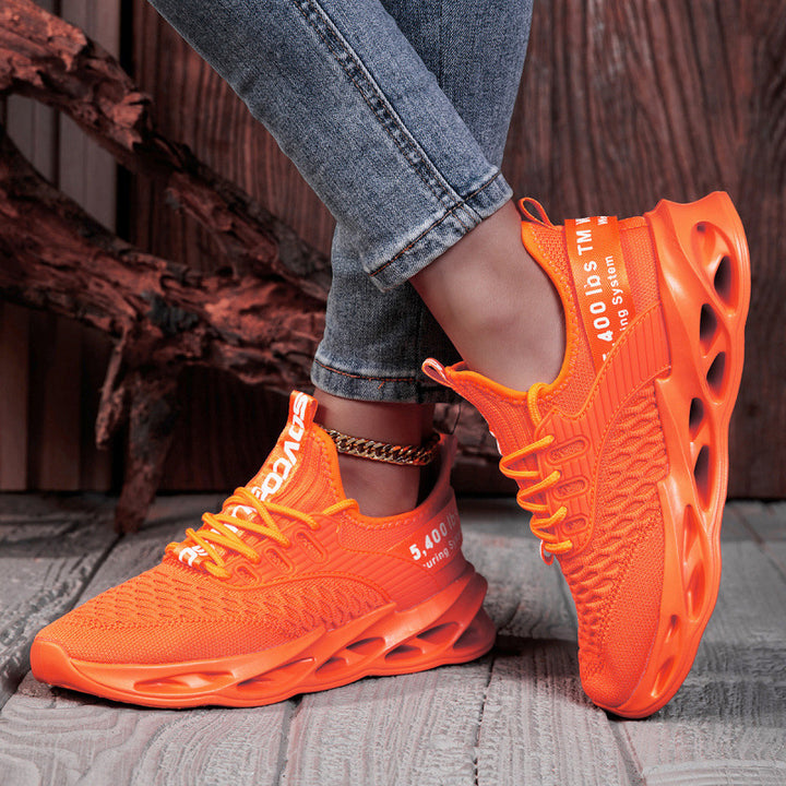 Damen Luftkissen-Sneaker mit transparenter Luftsohle und gestricktem Oberschuh Drune