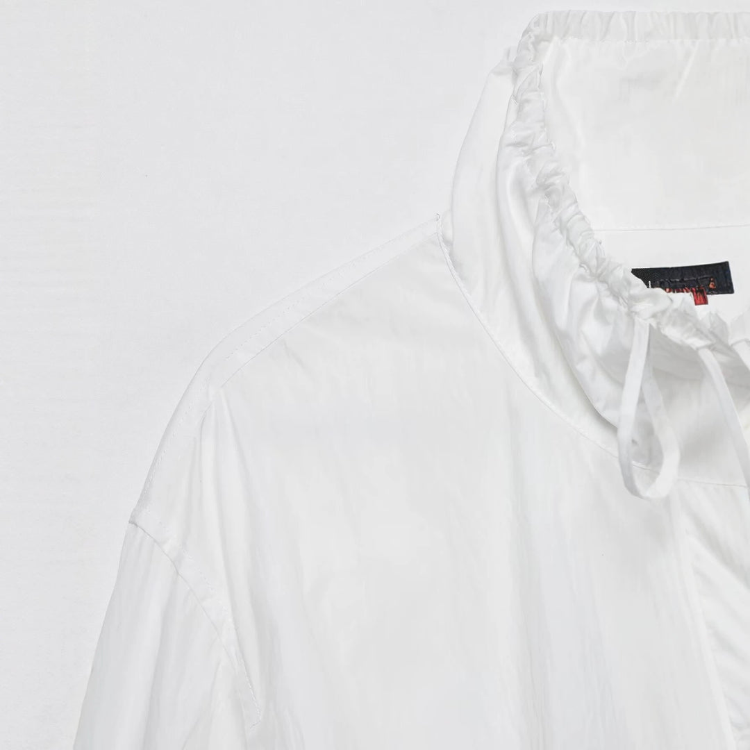 Damen Ultralight Cropped Anorak mit Tunnelzugtaillierung, Ballonärmeln und hohem Stehkragen Drune