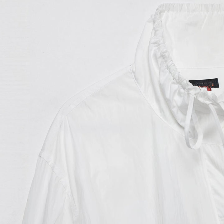 Damen Ultralight Cropped Anorak mit Tunnelzugtaillierung, Ballonärmeln und hohem Stehkragen Drune