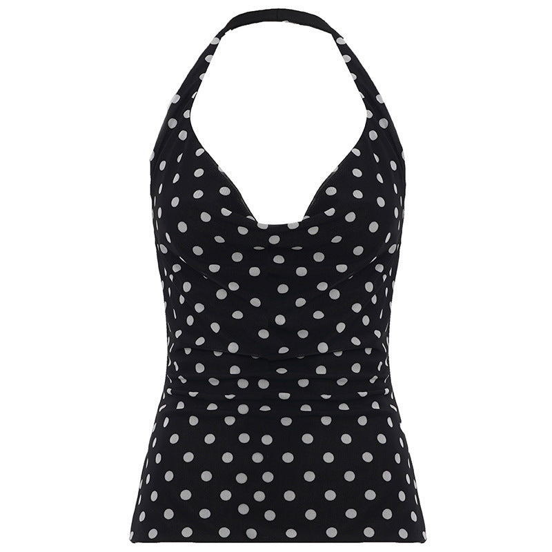 Damen Haltertop mit polka-dots Design und figurbetontem Schnitt Drune
