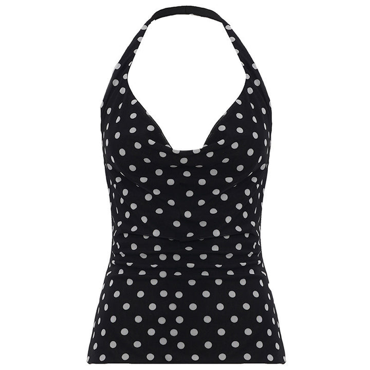 Damen Haltertop mit polka-dots Design und figurbetontem Schnitt Drune