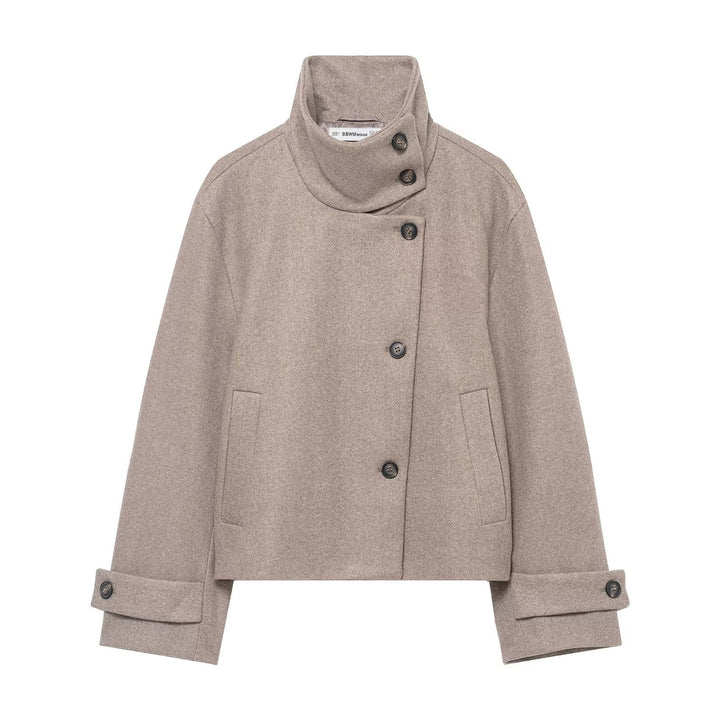 Damen Kurzjacke aus Wollmix mit hohem Stehkragen Drune