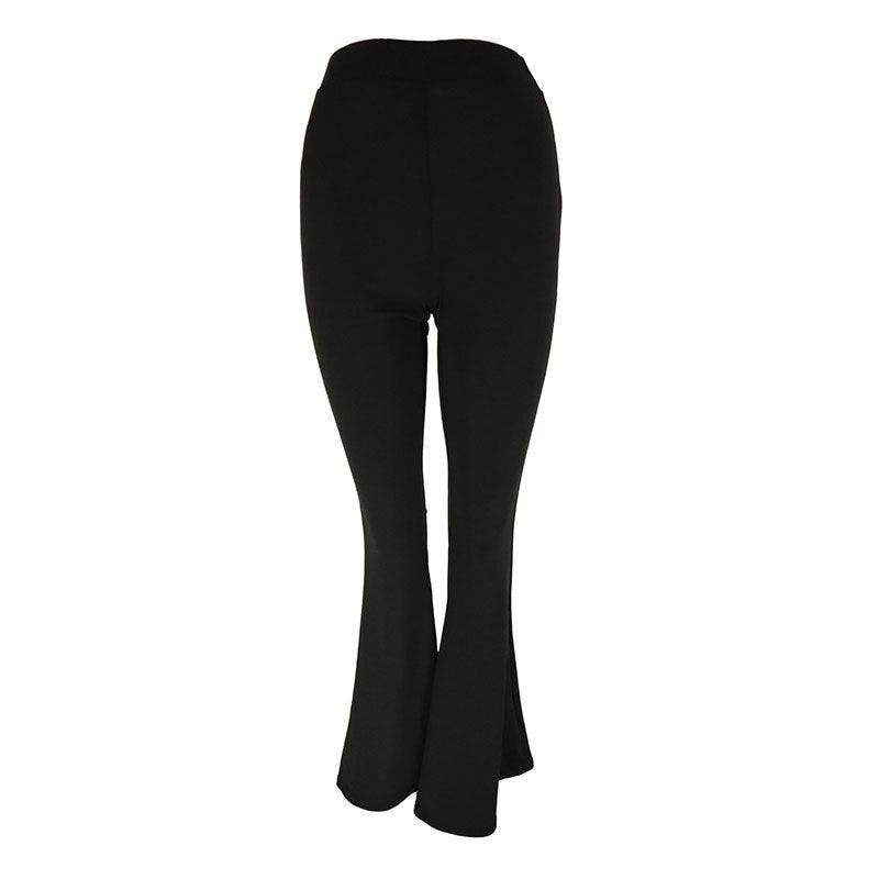Damen flared Fitnesshose mit hochgezogenem Bund und bequemer Passform Drune