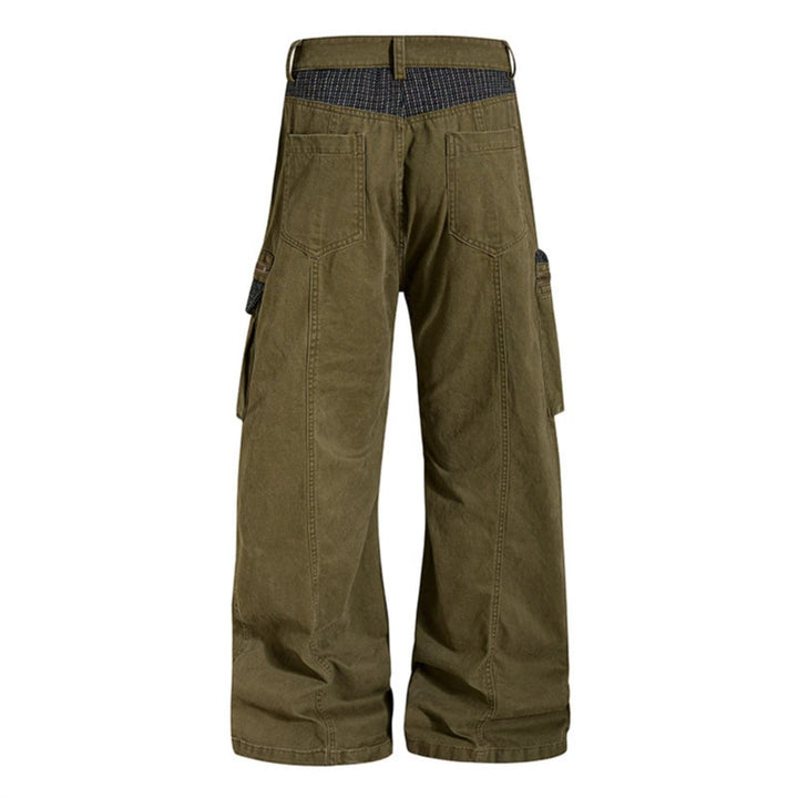 Damen weite Culotte-Cargohose mit Multi-Taschen und Textur-Einsätzen Drune