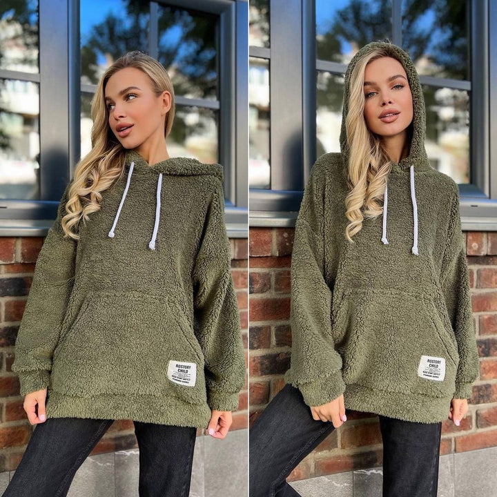 Damen Kuscheliger Kapuzenpullover aus Fleece Drune