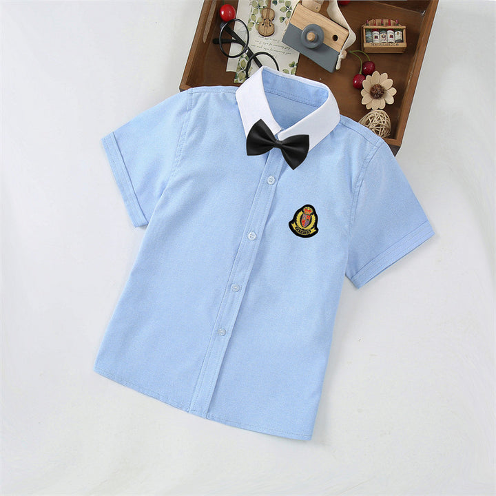 Jungen Elegantes Kurzarmhemd mit Fliege Drune