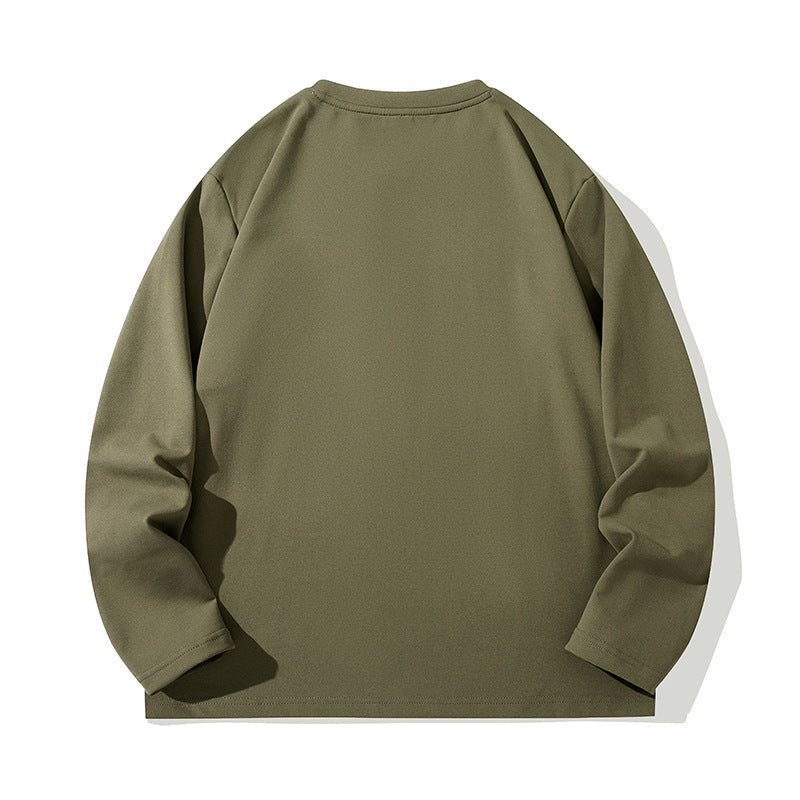 Unisex Oversize Langarm‑Sweatshirt mit Brustreißverschlusstasche und Rundhalsausschnitt Drune