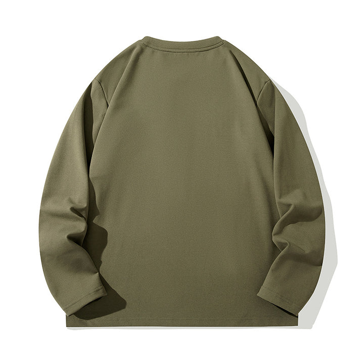 Unisex Oversize Langarm‑Sweatshirt mit Brustreißverschlusstasche und Rundhalsausschnitt Drune