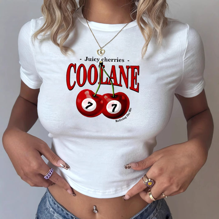 Damen T-Shirt mit kreativem Schlüsselherz-Motiv und modernem Print Drune
