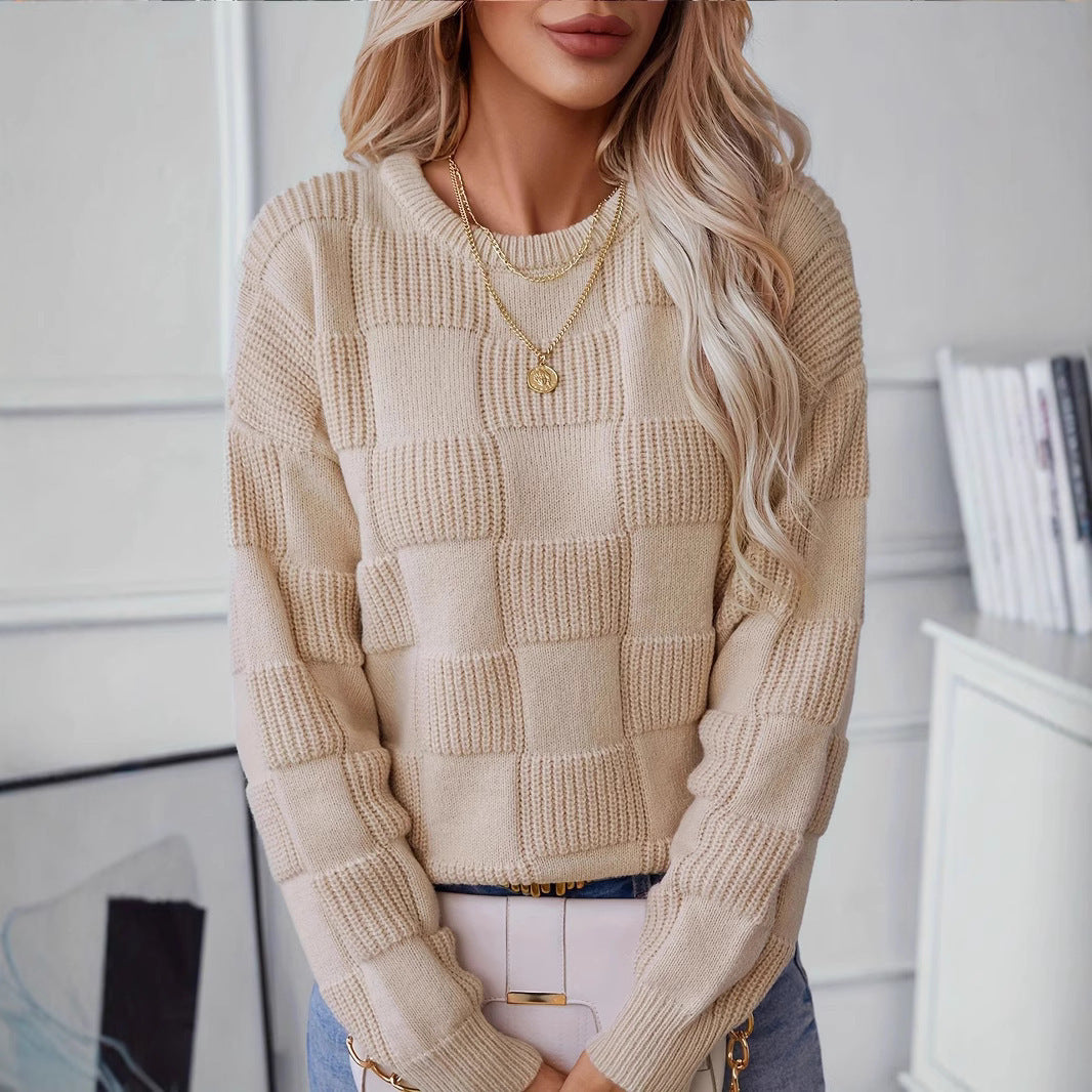 Damen Pullover im modernen Karo-Design Drune