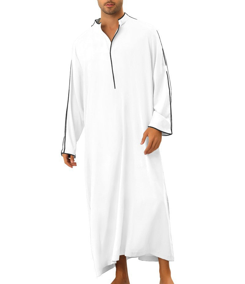Herren hochentwickelter Kaftan mit sportlichem Stehkragen und eleganten Kontrastdetails Drune