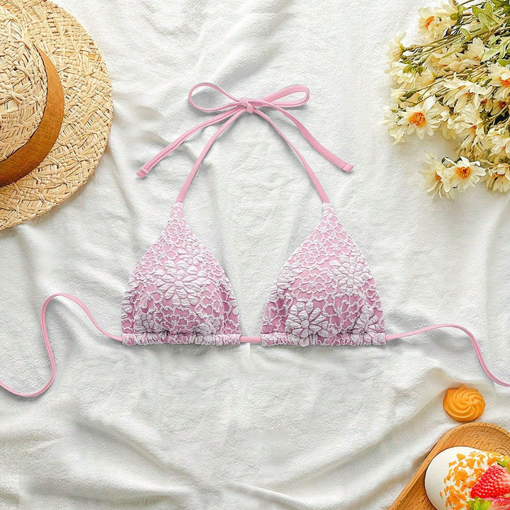Damen Bikiniunterteil mit floralen Spitzenapplikationen Drune