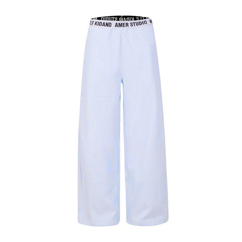 Damen Weite Lounge-Hose mit Karomuster und elastischem Logobund Drune