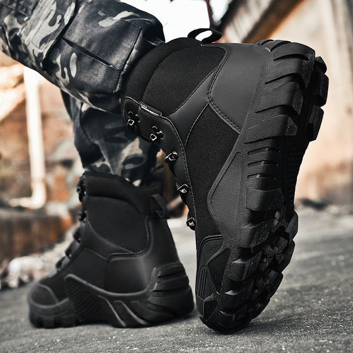 Herren taktische Stiefel mit verstärktem Knöchelschutz und rutschfester Sohle Drune