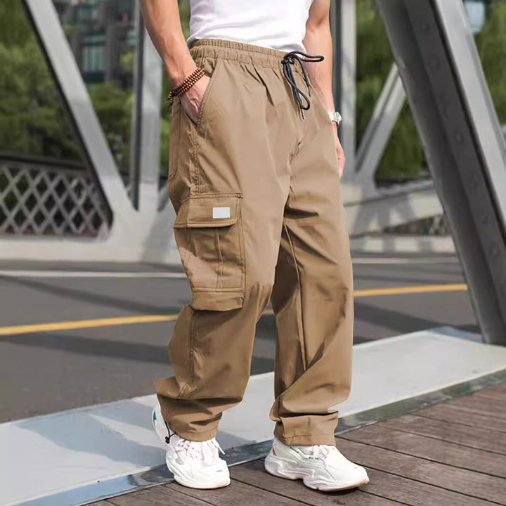 Herren lässige Cargo-Hose mit elastischem Bund und multifunktionalen Taschen Drune