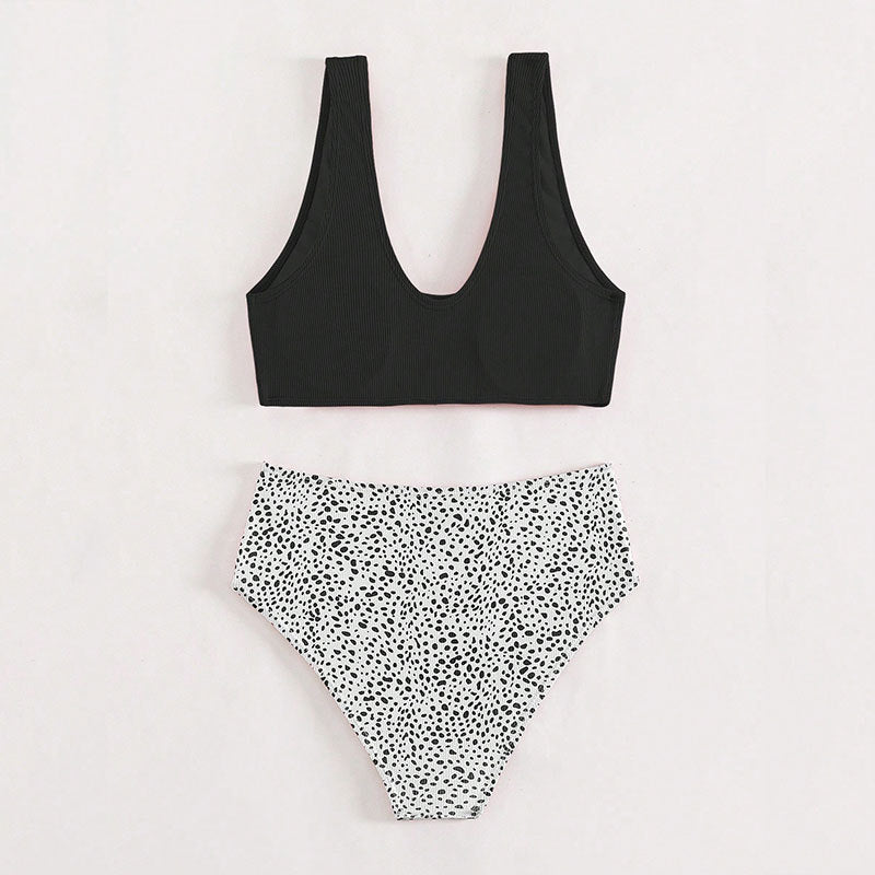 Damen Hochtailliertes Bikini-Set mit strukturiertem Oberteil Drune