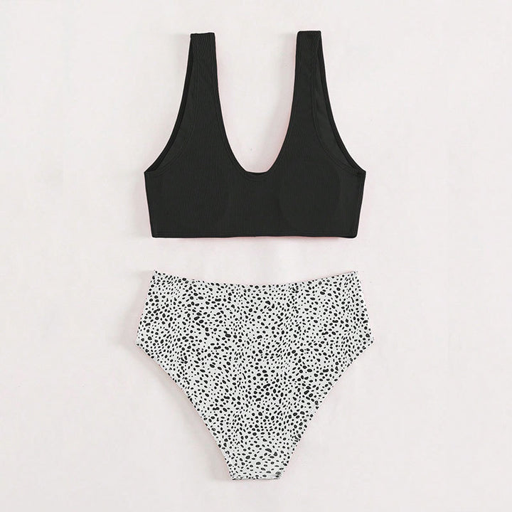 Damen Hochtailliertes Bikini-Set mit strukturiertem Oberteil Drune
