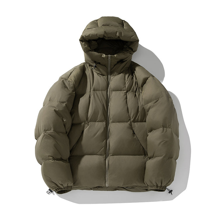 Damen Wattierte Oversize Steppjacke mit Kapuze und Kordelzug Drune