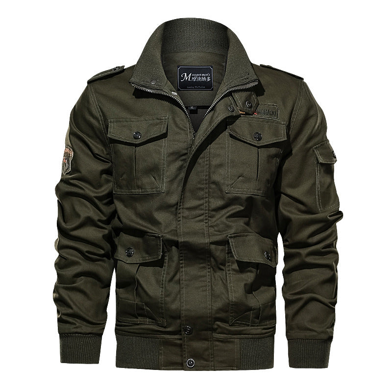 Herren  robuste Fieldjacke mit Mehrfachtaschen, gesteppter Innenleiste und Rippbündchen Drune