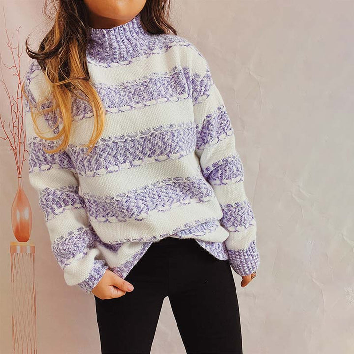 Drune | Gestreifter Strickpullover im Modernen Stil