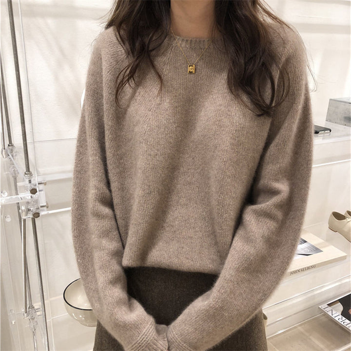 Damen Kaschmir Pullover mit feiner Rippstruktur und lässigem Schnitt Drune